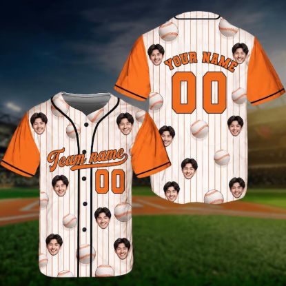 Custom Face Baseball Jersey, Personalized Team Jersey Shirt, Funny Photo Baseball Shirt, Custom Name Number Sports Jersey, Family Matching