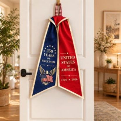 USA 250th Anniversary Wreath Sash, Patriotic Door Sash 1776–2026, American Independence Front Door Decor, Home Gift Sash, Independence Day