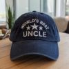 Embroidered World's Best Uncle Vintage Hat, Pregnancy Announcement Hat for Uncle, Cool Uncle Hat, New Uncle Shirt, Gift for Uncle to Be