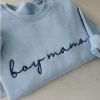Embroidered Custom Mom Minimalist Sweatshirt, Mom Of Boy with kid name on sleeve Shirt, Hospital Gift Custom Mom, Christmas Gift For Mom