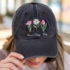 Embroidered Floral  FDT Pigment Dyed Dad Hat, Impeach President Dad Hat, Not My President Hat, Reproductive Rights Hat, Gift for Democrat