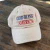 Embroidered God Bless America Vintage Washed Hat, God Bless America Hat, Patriotic Hat, 4th Of July Hat