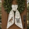 Personalized Quail Wreath Sash, Quail Hunting Monogram Sash, Custom Initial Bird Wreath Bow, Fall Thanksgiving Sash, Farmhouse Hostess Gift