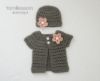Picture of CROCHET PATTERN - Mini Miss Cardigan & Beanie - baby sweater baby girl hat preemie newborn crochet tutorial PDF download