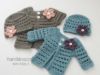 Picture of CROCHET PATTERN - Mini Miss Cardigan & Beanie - baby sweater baby girl hat preemie newborn crochet tutorial PDF download