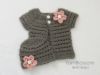 Picture of CROCHET PATTERN - Mini Miss Cardigan & Beanie - baby sweater baby girl hat preemie newborn crochet tutorial PDF download