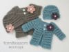 Picture of CROCHET PATTERN - Mini Miss Cardigan & Beanie - 4 sizes included, PDF baby girl preemie hat sweater clothing  baby shower gift