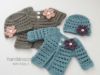 Picture of CROCHET PATTERN - Mini Miss Cardigan & Beanie - 4 sizes included, PDF baby girl preemie hat sweater clothing  baby shower gift