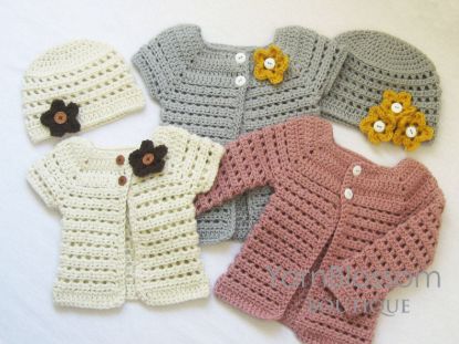 Picture of CROCHET PATTERN Toddler Cardigan and Beanie crochet patterns, digital ePattern, Instant  Download