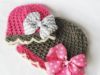 Picture of Hat CROCHET PATTERN - Bow-tastic Beanie & hair bow tutorial - Instant Download, crochet hat pattern, for girls, baby hat pattern, baby girl