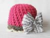 Picture of Hat CROCHET PATTERN - Bow-tastic Beanie & hair bow tutorial - Instant Download, crochet hat pattern, for girls, baby hat pattern, baby girl