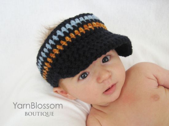 Picture of CROCHET PATTERN - Golf Visor - PDF digital pattern crochet visor hat pattern baby brim hat