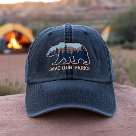 Picture of Embroidered Protect Our National Parks Pigment Dyed Hat, Resist FDT Dad Hat, Bear National Parks Support Hat, Protect National Parks Hat