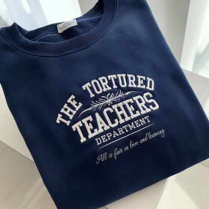 Picture of Embroidered Teachers Sweatshirt, Funny Teacher Shirt, Teacher Appreciation, Trendy Teacher Shirt, Funny Teacher Shirt