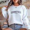 Picture of Embroidered Personalized Godmother & Godfather Sweatshirt With Godchild Name on Sleeve, Gift for Godmother Proposal, Godparents Gift