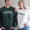 Picture of Embroidered Personalized Godmother & Godfather Sweatshirt With Godchild Name on Sleeve, Gift for Godmother Proposal, Godparents Gift