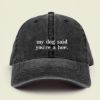 Picture of Embroidered My Dog Said You're A Hoe Pigment Dyed Hat, Dog Lover Unisex Hat, Funny Dog Mom Hat, Animal Lover Gift, Dog Mom Gift, Sacarsm Hat