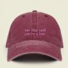 Picture of Embroidered My Dog Said You're A Hoe Pigment Dyed Hat, Dog Lover Unisex Hat, Funny Dog Mom Hat, Animal Lover Gift, Dog Mom Gift, Sacarsm Hat