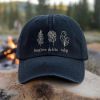 Picture of Embroidered Foxtrot Delta Tango Embroidered Hat, Subtle Flowers Outline FDT Hat, Feminist FDT Hat, Women Liberal Hat, Social Justice Hat