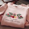 Picture of Embroidered Protect Public Education Sweatshirt, Floral Public Education Teacher Shirt, Protest Sweatshirt, Fund Public Education Hoodie