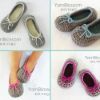 Picture of Slippers CROCHET PATTERN -Mommy and Me Slippers- (23 shoe sizes) house slippers shoes baby booties slipper patterns PDF Instant Download