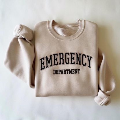 Picture of Embroidered Emergency Department Nurse Sweatshirt, ER Nurse Shirt, Emergency Medicine Nurse Shirt, Emergency Nurse Gift, School Nursing Gift