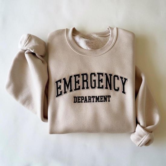 Picture of Embroidered Emergency Department Nurse Sweatshirt, ER Nurse Shirt, Emergency Medicine Nurse Shirt, Emergency Nurse Gift, School Nursing Gift