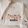 Picture of Embroidered Spooky Mama Sweatshirt, Mom Halloween Crewneck, Halloween Mom Shirt, Spooky Halloween Mama Hoodie