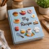 Picture of Personalized My  Recipe Notebook, My Recipes Hand Embroidered Notebook, Handmade Fabric Cover Notebook, A5 Notebook, Mother Day Housewife