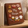 Picture of Personalized My  Recipe Notebook, My Recipes Hand Embroidered Notebook, Handmade Fabric Cover Notebook, A5 Notebook, Mother Day Housewife
