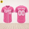 Picture of Custom Pink Baseball Jersey, Personalized Name Number Shirt, Team Uniform, Baseball Style  Shirt Gift, Team Baseball Matching Pink Shirt