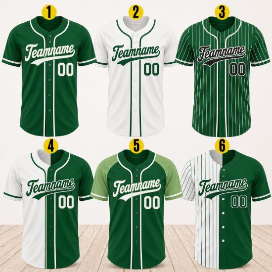 Picture of Custom Green Baseball Jersey, Personalized Name Number Shirt, Team Uniform, Baseball Style  Shirt Gift, Team Baseball Matching Green Shirt