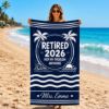 Picture of Personalized Retired 2026 Beach Towel, Personalized Retirement Beach Towel, Custom Retirement Gift, Not My Problem Anymore, Beach Sea Towel