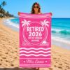 Picture of Personalized Retired 2026 Beach Towel, Personalized Retirement Beach Towel, Custom Retirement Gift, Not My Problem Anymore, Beach Sea Towel