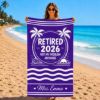 Picture of Personalized Retired 2026 Beach Towel, Personalized Retirement Beach Towel, Custom Retirement Gift, Not My Problem Anymore, Beach Sea Towel