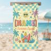 Picture of Personalized Kids Summer Beach Towel, Custom Name Beach Towel for Kids, Summer Squad Pool Towel, Cute Surf Beach Gift, Retro Beach Towel