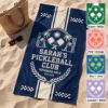 Picture of Personalized Pickleball Beach Towel, Custom Name Pickleball Pool Towel, Retro Coastal Pickleball Club Towel, Summer Vacation Beach Girl Gift
