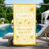 Picture of Personalized Poolside Society Beach Towel, Custom Name Coastal Pool Towel, Old Money Summer Beach Towel, Luxury Vacation Beach Towel Gift