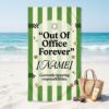 Picture of Personalized Retirement Beach Towel, Custom Out Of Office Forever Pool Towel, Funny Vacation Towel, Coworker Retirement Gift, Retired Towel