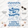 Picture of Beaching Not Budgeting Beach Towel, Personalized Summer Vacation Towel, Custom Name Pool Towel, Funny Beach Trip Gift for Women