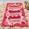 Picture of Beach Now Adult Later Beach Towel, Personalized Summer Vacation Towel, Custom Name Pool Towel, Funny Girls Trip Beach Gift, Beach Towel