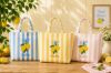 Picture of Personalized Lemon Tote Bag, Embroidered Summer Beach Bag, Custom Name Coastal Tote, Yellow Stripe Preppy Tote, Lemon Summer Lover Gift