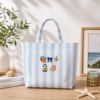 Picture of Summer Icon Embroidered Tote Bag, Pink Striped Beach Bag, Vacation Tote, Citrus Orange Tote, Personalized Summer Bag Summer Lover Gift