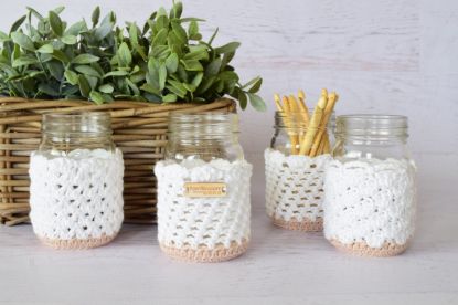 Picture of Crochet Pattern Jar Cozies by Yarn Blossom Boutique (Instant Download Digital File)