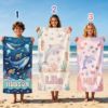 Picture of Personalized Kids Beach Towel, Ocean Sea Animal Towel for Boys Girls, Dolphin Whale Beach Towel, Custom Name Summer Pool Towel, Pool Towel
