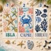 Picture of Custom Coastal Beach Towel for Kids & Adults, Personalized Ocean Towel, Nautical Pool Towel, Summer Vacation Gift, Beach Towel Sea Animals