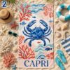 Picture of Custom Coastal Beach Towel for Kids & Adults, Personalized Ocean Towel, Nautical Pool Towel, Summer Vacation Gift, Beach Towel Sea Animals