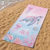 Picture of Personalized Sea Turtle Beach Towel for Kids, Custom Name Summer Towel, Cute Ocean Turtle Bath Towel, Jellyfish Coral Beach Towel Blanket