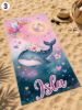 Picture of Personalized Whale Beach Towel for Kids, Custom Name Summer Towel, Cute Ocean Beach Blanket, Mermaid Whale Pool Towel for Girls Boys