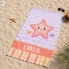 Picture of Personalized Kids Beach Towel, Custom Name Ocean Towel, Cute Sea Animal Towel for Kids, Whale Turtle Jellyfish Starfish Kid Beach Towel